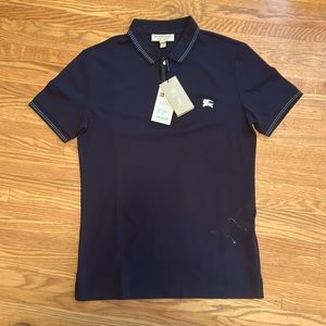 NWT Burberry Navy Polo shirt - size Small